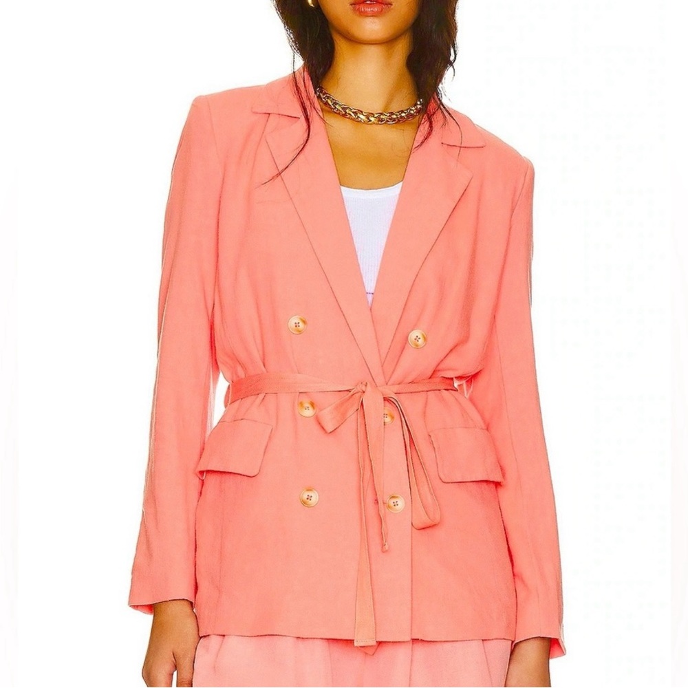 Women's Coral Double-Breasted Blazer